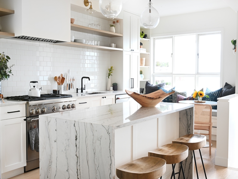 mueble de cocina con tablero acabado lacado