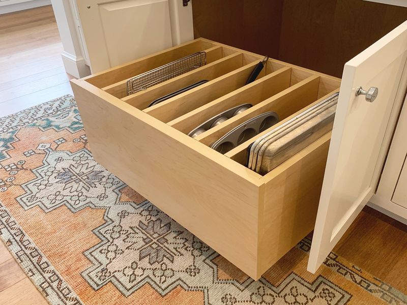 Divisores de bandejas del mueble de cocina.