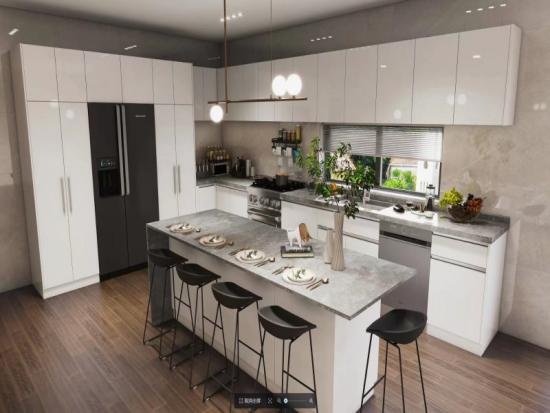 Gabinetes de cocina modernos YALIG 2023 gabinete superior de cocina de lujo gabinete de cocina de despensa de madera maciza