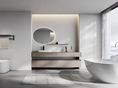 Minimalist Grey Bathroom Vanity