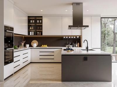  Quartz Stone Island Table Slide Drawer Storage Kitchen Cabinet